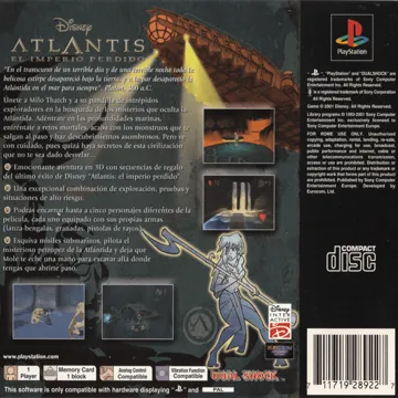 Disney Atlantis - El Imperio Perdido (ES) box cover back